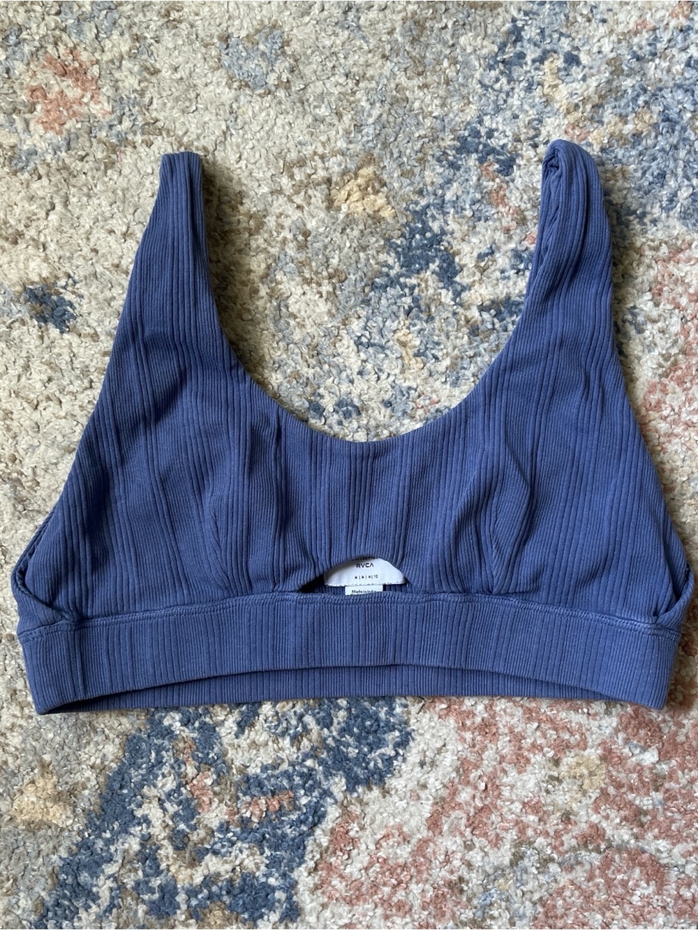 RVCA Ribbed Scoop Bralette in Slate Blue